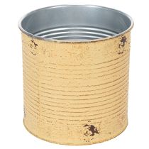 Artikel Decoratieve tinnen, abrikooskleurige, metalen plantenpot, zomerdecoratie, Ø15,5 cm H15 cm