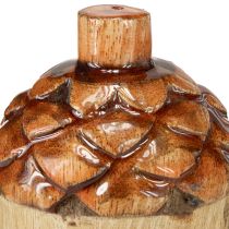 Artikel Decoratieve eikels houten tafeldecoratie groen oranje rood H10cm 3 stuks