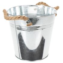 Artikel Decoratieve metalen emmerbloempot met touwgrepen Ø20cm