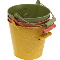 Artikel Sieremmer fruit gewassen geel, oranje, groen Ø15cm H14cm set van 3