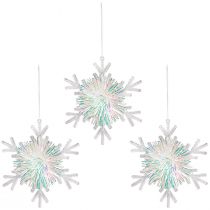 Artikel Decoratieve ijskristallen sneeuwvlok om op te hangen Ø15cm 3st