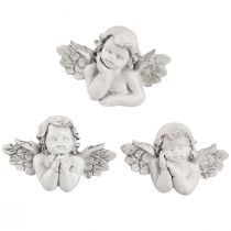 Artikel Decoratieve engel grijze grafdecoratie polyresin 7,5×5cm 6 st