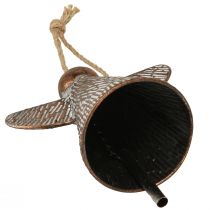 Artikel Decoratieve beschermengel metalen bel brons wit vintage shabby chic 21x13.5x24cm