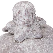 Artikel Decoratieve engel op hartfiguur van gegoten steen 15×13,5×12cm