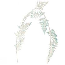 Artikel Decoratieve varen om op te hangen wit blauw glitter winter L110cm