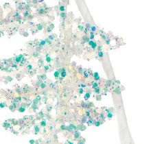 Artikel Decoratieve varen om op te hangen wit blauw glitter winter L110cm