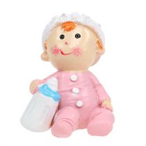 Artikel Decoratief figuur baby blauw, roze 4.5cm 2st