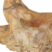Artikel Decoratief figuur hert met reekalf gegoten steen bruin wit 20×11×17cm
