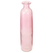 Artikel Decoratieve fles bloemenvaas glas roze rustiek Ø6cm H24cm