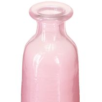 Artikel Decoratieve fles bloemenvaas glas roze rustiek Ø6cm H24cm