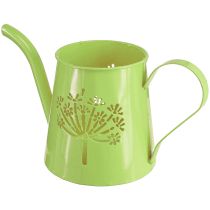 Artikel Decoratieve gieter metalen kan paardenbloem groen H12cm 2st