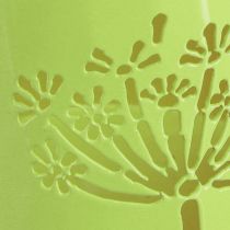 Artikel Decoratieve gieter metalen kan paardenbloem groen H12cm 2st