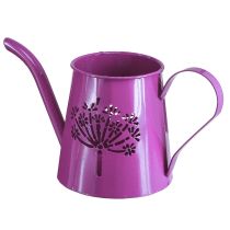 Artikel Decoratieve gieter metalen kan paardenbloem paars H12cm 2st