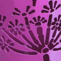 Artikel Decoratieve gieter metalen kan paardenbloem paars H12cm 2st