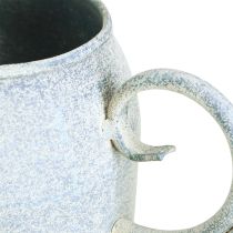 Artikel Decoratieve gieter vintage metaal wit blauw 32x11x18cm decoratief accessoire