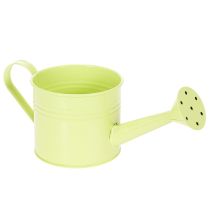 Artikel Decoratieve gieterset in pastel zalmroze, groen en geelgroen - metalen plantenbak Ø11cm H10cm, 8 stuks