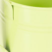 Artikel Decoratieve gieterset in pastel zalmroze, groen en geelgroen - metalen plantenbak Ø11cm H10cm, 8 stuks