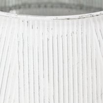 Artikel Decoratieve gieter wit metaal vintage gegroefd decor Ø25cm