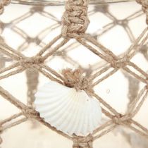 Artikel Decoratieve glazen macramé schelpen tafeldecoratie hangdecoratie Ø14cm