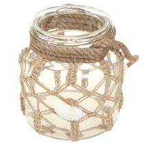Artikel Decoratieve glazen macramé schelpen tafeldecoratie hangdecoratie Ø14cm