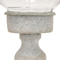 Artikel Decoratieve glazen beker metaal grijs vintage look Ø8cm H15,5cm