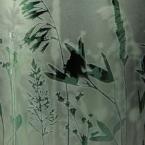 Artikel Decoratieve glazen lantaarn groen wit motief weide H12,5cm 2 stuks