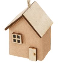 Artikel Decoratief huis kerstboomversiering roodbruin naturel 6 cm 9 stuks