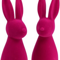 Artikel Decoratieve paashaas, fluweelachtig roze, 29,5 cm hoog, 2 stuks