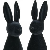 Artikel Decoratief Konijn Zwart – 2e Keuze – Decoratief Paashaas Gevlokt H29.5cm 2 st.