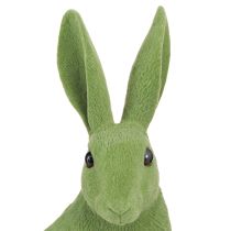 Artikel Decoratief konijntje zitfiguur Paashaas geflockt groen 12×9×25cm