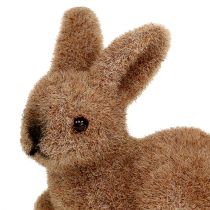 Artikel Decoratieve konijntjes 5cm gevlokt bruin 16 st