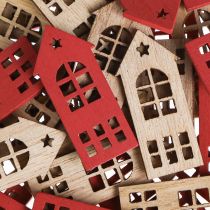 Artikel Decoratief huisstrooidecoratie hout in natuurlijk rood 2×4,5cm 72 st