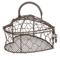 Artikel Decoratief hart van draad voor het vullen vintage grijs 14×13,5cm