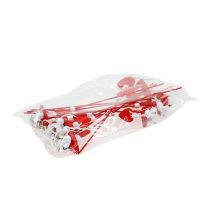 Artikel Decoratieve harten met muisjes op stokje rood 12 st