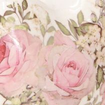Artikel Decoratieve harten met roos keramiek in crème roze 8x8cm 3st