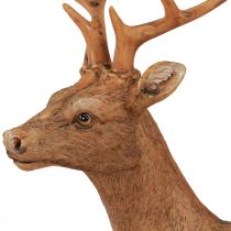 Artikel Decoratief hert bruin in houtlook 19x8,5x22,5cm 2 stuks