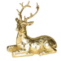 Artikel Decoratief liggend hert rendier figuur goud 10,5×7×11,5cm 2 stuks