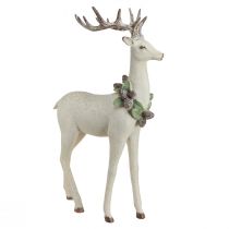 Artikel Decoratief hert staand vintage kerst 30x15,5x48,5cm