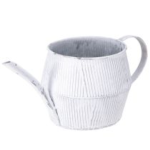 Artikel Decoratieve metalen kan in wit vintage 28cmx13cmx12.5cm