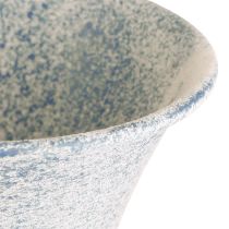 Artikel Decoratieve kelk antiek wit blauw metaal tafeldecoratie Ø11cm H17.5cm
