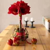 Artikel Decoratieve keramische appels tafeldecoratie herfst rood groen H7,5cm 4 stuks