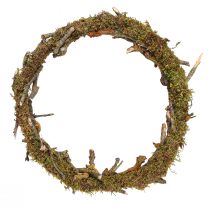 Artikel Decoratieve krans, natuurlijk, Ø33cm, korstmos, mos, deurkrans, tafeldecoratie, wanddecoratie
