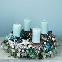 Decoratieve krans eucalyptus en kunstkegels Ø45cm groen, wit