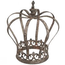 Artikel Decoratieve kroon antiek look metaal decoratie roest Ø19,5cm H22cm