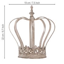 Artikel Decoratieve kroon Vintage metalen kroon grijs roest Ø19cm H22cm