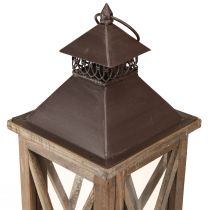 Artikel Decoratieve lantaarn hout vintage houten lantaarn bruin 17×17×50cm
