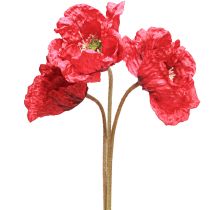 Artikel Deco Klaproos Grote Kunstbloemen Rode Klaprozen 88cm 3 Stuks