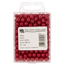 Artikel Decoratieve kralen, rood, Ø8mm, 250 stuks
