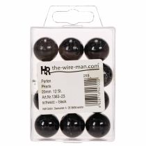 Artikel Decoratieve kralen Ø2cm zwart 12 st