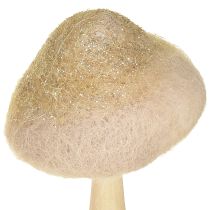 Artikel Decoratieve paddenstoel hout, vilt met glitter tafeldecoratie Advent H11cm 4st